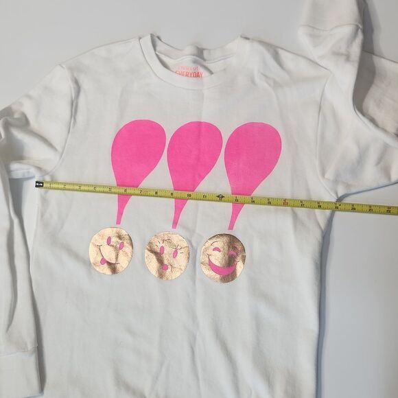 Crewcuts Everyday Girls Tween cozy white grahic pop color sweatshirt - Picture 6 of 9